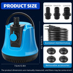 Qpets Submersible Water Pump for Aquarium Pond and Fountain featuring Adjustable Flow 85W 4.5M Lift | Low Noise Suction Cup Base 2PCS