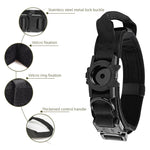 Qpets Tactical Dog Collar for Large Dogs with AirTag Holder and Handle | 50–63cm Nylon