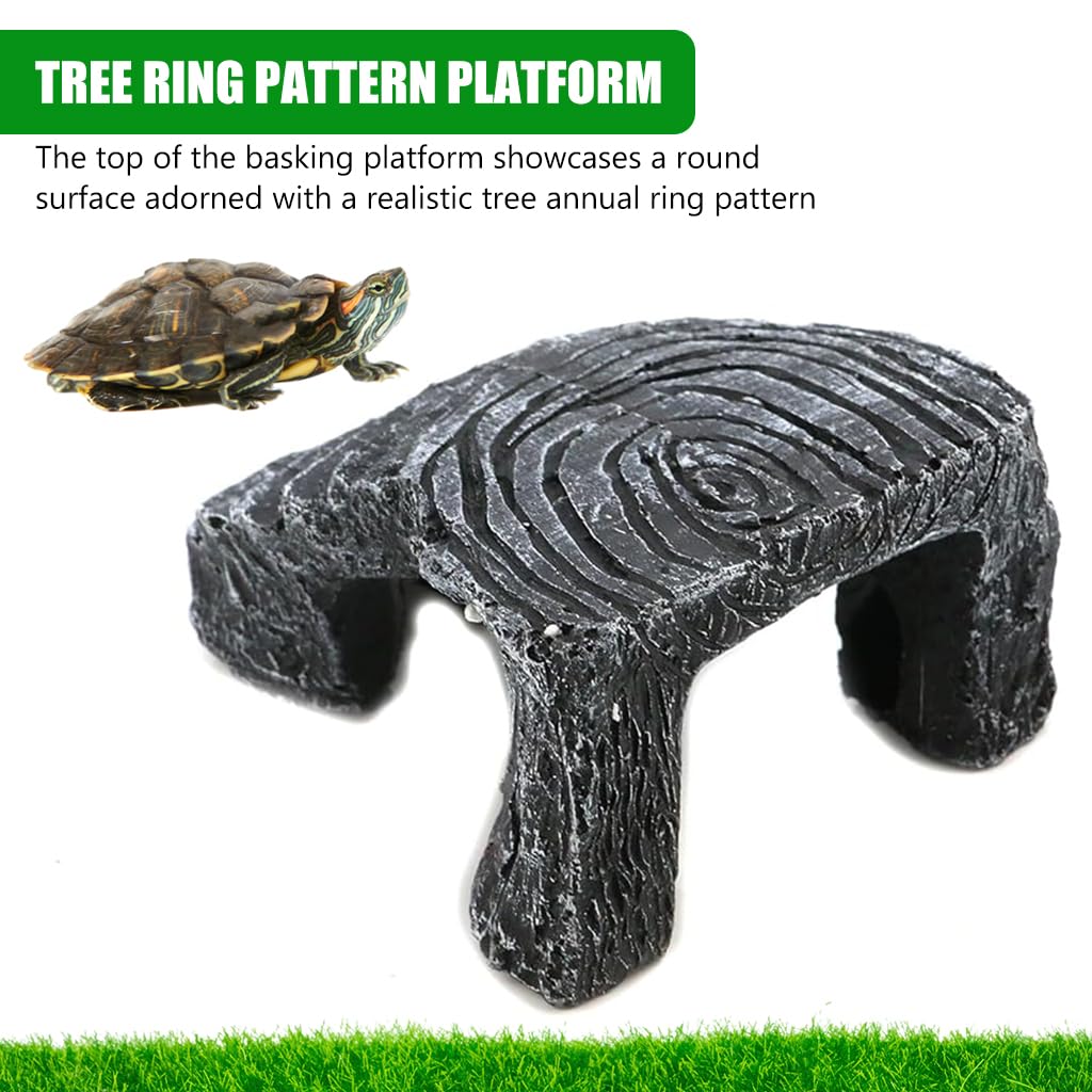 Qpets Resin Turtle Basking Platform for Small Tanks with Triangle Structure and Stair Design 13.5x11x5.5 cm