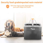 Qpets Cat Water Fountain with LED Light 67oz 2.0L Ultra Quiet Pump and 4‑Stage Filter | Grey