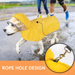 Qpets Dog Rain Coat for Outdoor Hikes with Clear Wide Brim Hood and Reflective Rim XL 2 pcs