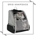 Qpets® Breathable Design Cat Bag Carrier Backpack for Hot Weather Expandable Dogs Cage Pet Travel Case for Small Pets Grey 2PCS