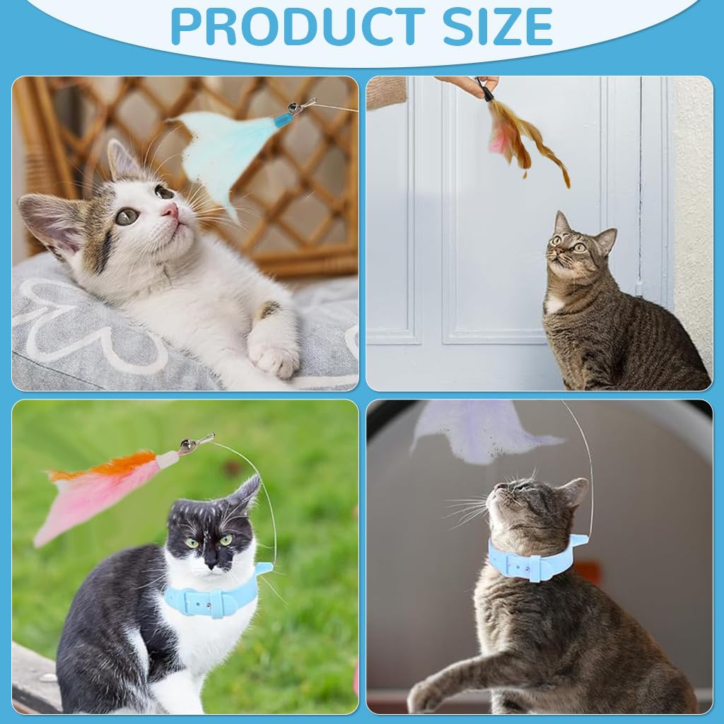 Qpets Cat Teaser Toy for Self Entertainment with Swivel Steel Wire and 5 Feather Charms