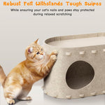 Qpets Cat House for Indoor Cats featuring Three‑Piece DIY Assembly and Oval Open Design 58x33x30cm