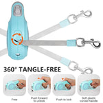 Qpets LED Retractable Dog Leash for Night Walks with 9.8 ft Tape and 360° Swivel Clasp | Green