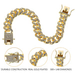 Qpets Dog Collar Chain for Large Dogs with Secure Clasp and Rhinestone Metal Links 60cm