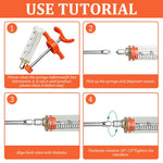 Qpets Veterinary Vaccine Syringe 20ml for Livestock with Steel Curved Nozzle & Clear Barrel