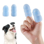 Qpets Dog Toothbrush for Dental Care with Two Finger Sleeve Design and Soft TPR Bristles | 2PCS Reusable Finger Brushes for Puppies and Cats