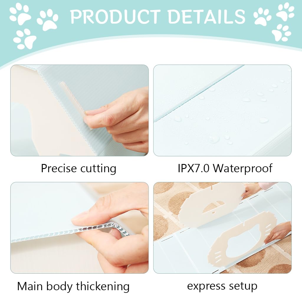 Qpets Cat House with Openable Roof and Scratcher Mat, 42x36x30cm BPA-Free PP | Octagon Design