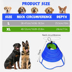 Qpets Dog Cone Collar for Post Surgery Recovery with 48–53cm Drawstring Fit and Breathable Mesh | Soft PP Frame Protection