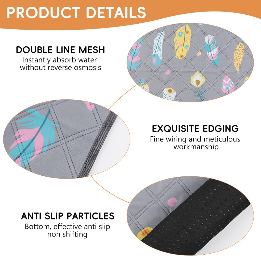 Qpets Pee Pads for Dogs with Multi Layer Leak Proof Design 90x75cm Gray Printing | Washable Reusable Puppy Training Mat