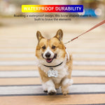 Qpets Dog Collar Charms for Night Safety featuring 7 Color LED Light and Waterproof Design