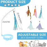 Qpets Cat Teaser Toy for Self Entertainment with Swivel Steel Wire and 5 Feather Charms