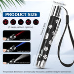 Qpets Cat Toy Laser Pointer with 5 Patterns and Integrated USB Rechargeable Pen for Cats and Dogs