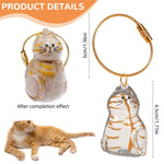 Qpets Cat Fur Keepsake Charm for DIY Pet Memory Display with Clear Capsule & Golden Clasp | Cute Cat Design for Bag or Keyring