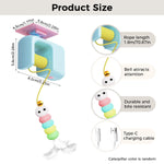 Qpets Cat Toy for Interactive Play with 1.8 Meter Elastic Rope & USB Rechargeable 300 mAh Battery | Detachable Door Hanging Feather Teaser