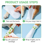 Qpets Pet Walking Shoes for Small and Medium Dogs featuring Secure Fastening Bandage and 20Pcs 8×16cm Set