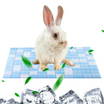 Qpets Cat Cooling Mat for Small Pets featuring Cooling Ceramics 30x30 cm Blue Mosaic Design