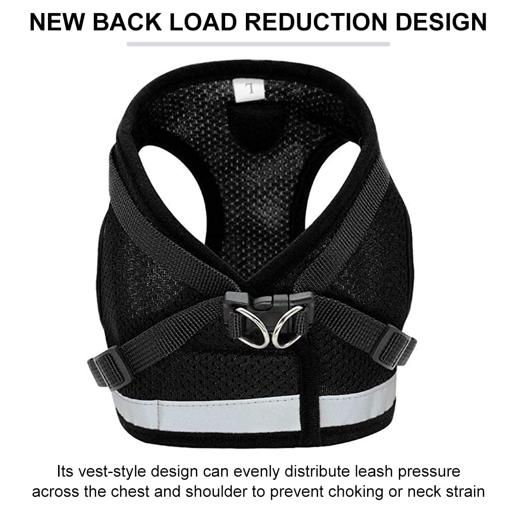 Dog Harness for Large Dogs, Adjustable Dog Belt with Safety Reflective Strip, Breathable Mesh Fabric Cat Belt, Dog Vest Harness with Leash (Suitable for 4-6 kg)