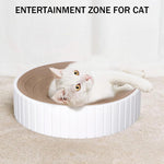 Qpets Cat Scratching Stool for Play and Rest with Teaser Ball | 40×40×10 cm Hard Cardboard Bed