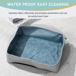 Qpets Foldable Cat Litter Box for Indoor and Outdoor Use with Waterproof Oxford Liner 48x38x12CM