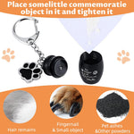 Qpets Dog Keychain for Pet Memorial with 25x15mm Urn Pendant and Paw Charm | Alloy Keepsake Gift