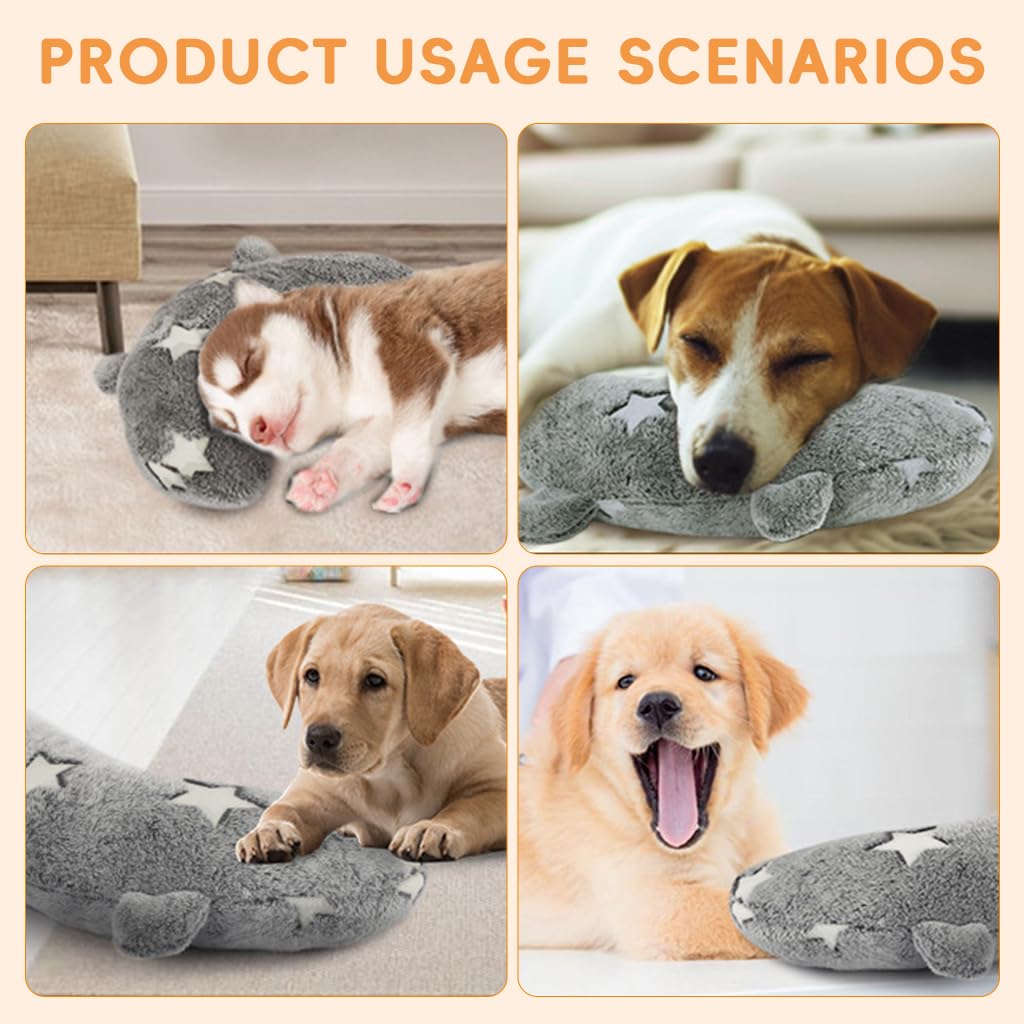 Qpets Pet Pillow for Cats and Small Dogs with Glow in the Dark Star Design 24x20cm | Soft Plush Cushion Featuring Head and Neck Support