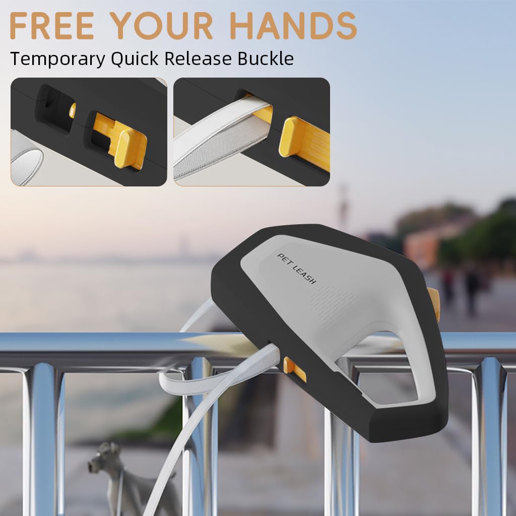 Qpets Retractable Dog Leash with 16.4 ft Tape and 360° Swivel Clasp | Comfort Silicone Handle