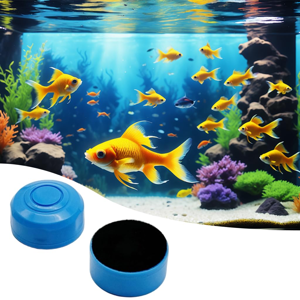 Qpets Mini Magnetic Aquarium Cleaner for Small Roofless Tanks with Double Sided Velvet Scraper 28x27mm | Suitable for 6mm Glass