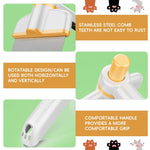 Qpets Dog Hair Slicker Brush for Cats and Dogs with Rotatable Head and Stainless Steel Bristles