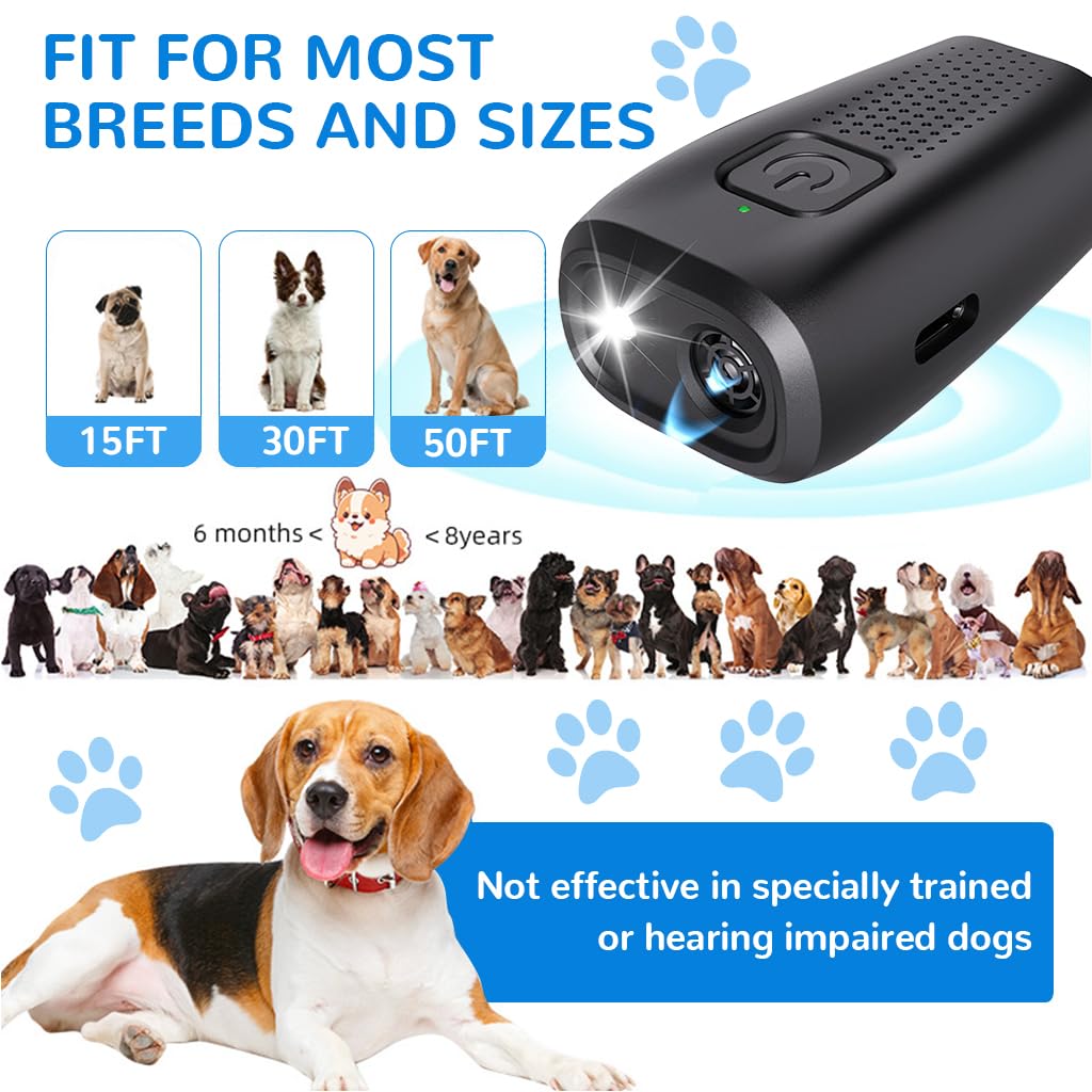 Qpets Ultrasonic Bark Guard for Dogs with 40kHz Safe Sound and USB Rechargeable Design