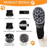 Qpets Dog Socks for Paw Protection with Reflective Straps and Non Slip Grip | 4pcs Cotton Set 8cm Width 18cm Length