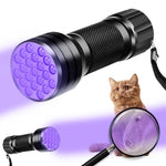 Qpets UV Light Torch for Pet Stain Detection with 21 LEDs 395nm Beam and Aluminum Alloy Body