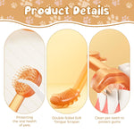 Qpets Pet Toothbrushes Set for Dogs and Cats with Soft Silicone Bristles and Storage Case | 3Pcs Teeth Cleaning Kit