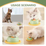 Qpets Cat Treats Slow Feeder for Interactive Licking Play with Detachable Food Grade Plate