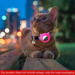 Qpets Cat Collar with Silicone Airtag Holder featuring Quick Release Bell and Adjustable 8.6–10.8 in Fit | Pink for Kittens