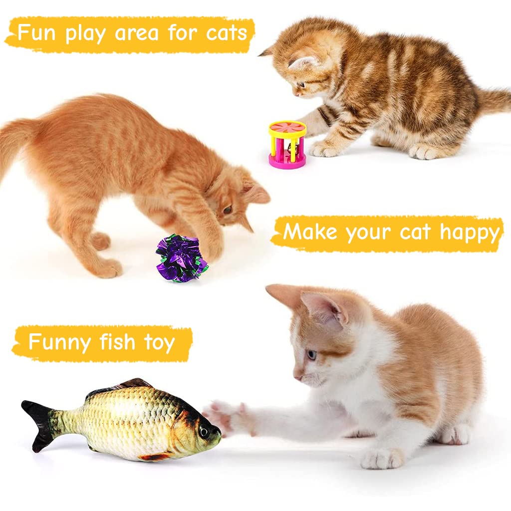 20 PCS Toys for Cats Set, Collapsible Cat Tunnels for Indoor Cats, Family Set Cat Teaser Toy Cat Feather Toy Fluffy Mouse Crinkle Balls Cat Toys for Cat Puppy Kitty Rabbit