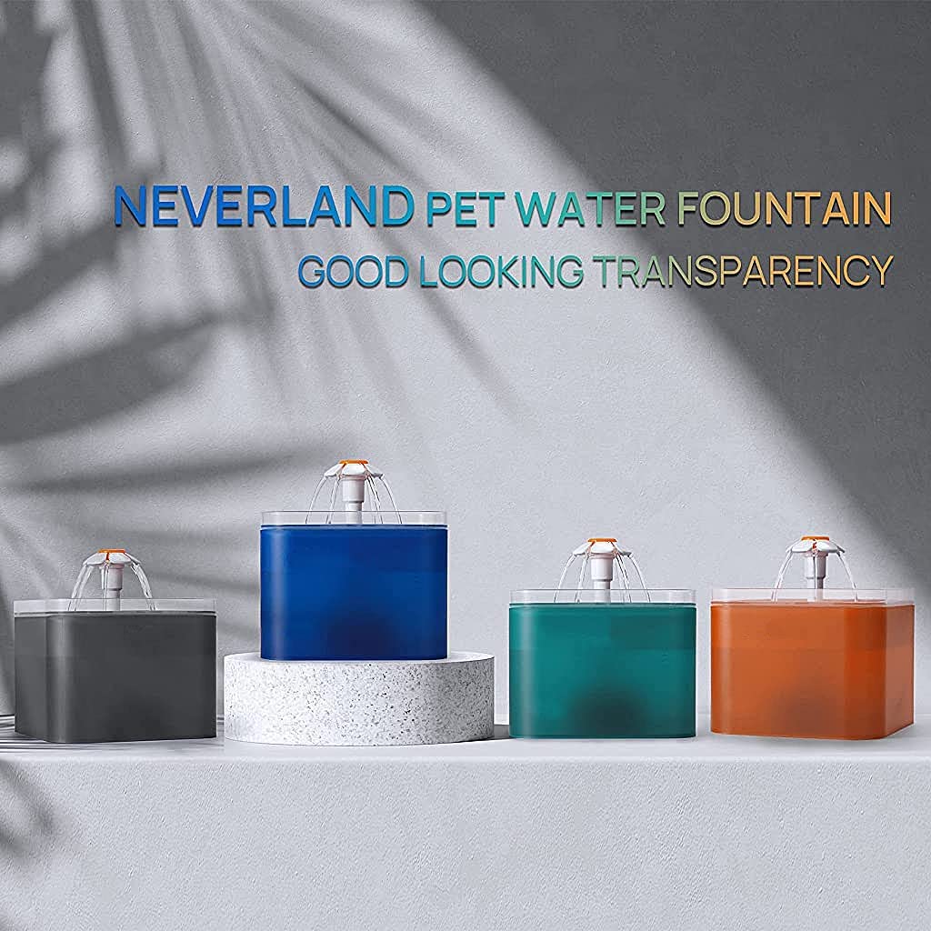 Qpets Cat Water Fountain 67oz 2.0L with LED Light featuring 3 Flow Modes and Quiet Pump