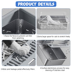 Qpets Cat Litter Box 50x35x20cm for Under 10kg Cats with Anti Tip Base and 304 Stainless Steel Walls | Includes Scoop and 4 Non Slip Mats