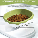 Qpets Cat Feeding Bowl with Dual 700ml Design and Adjustable 27cm Height | Tilted Raised PP Dish for Cats