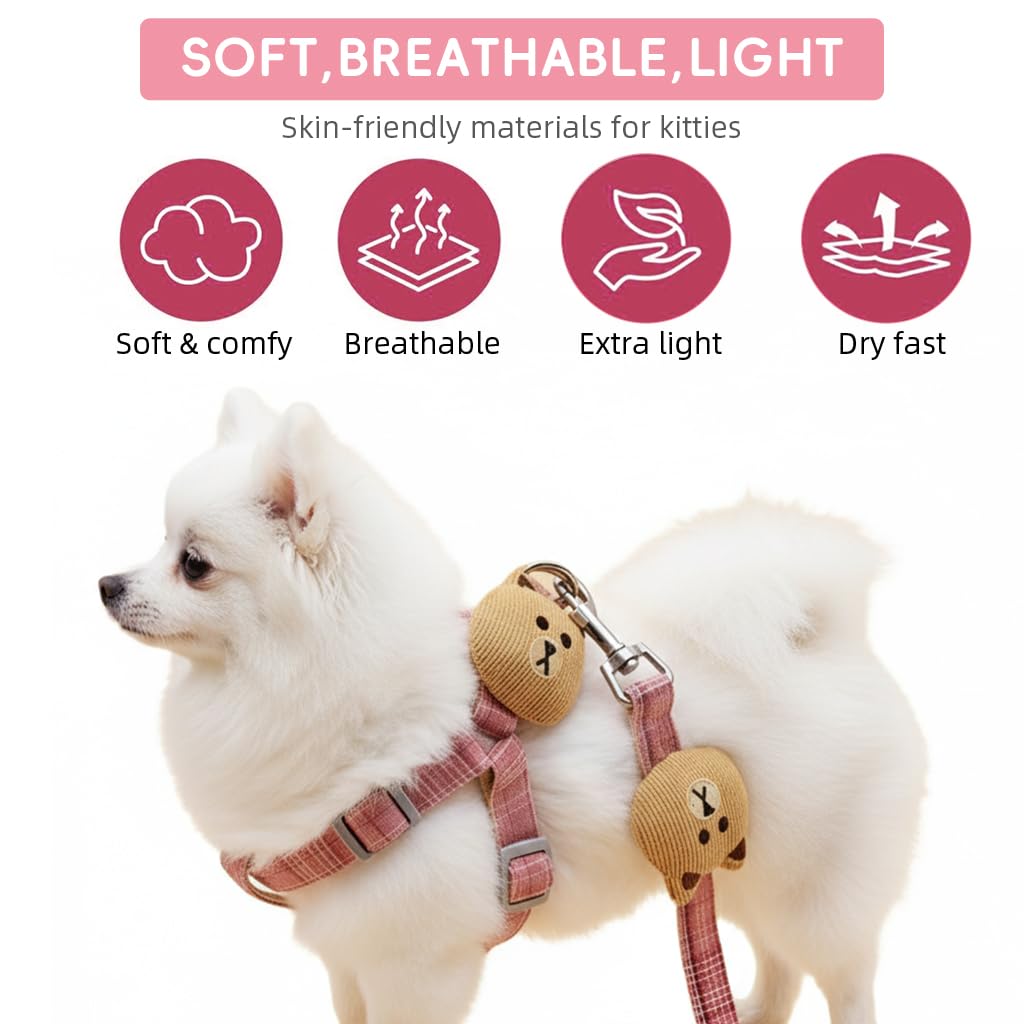 Qpets No Pull Dog Harness and Leash Set with Dual D Rings and 1.2m Tangle Free Swivel Clasp for Medium Dogs