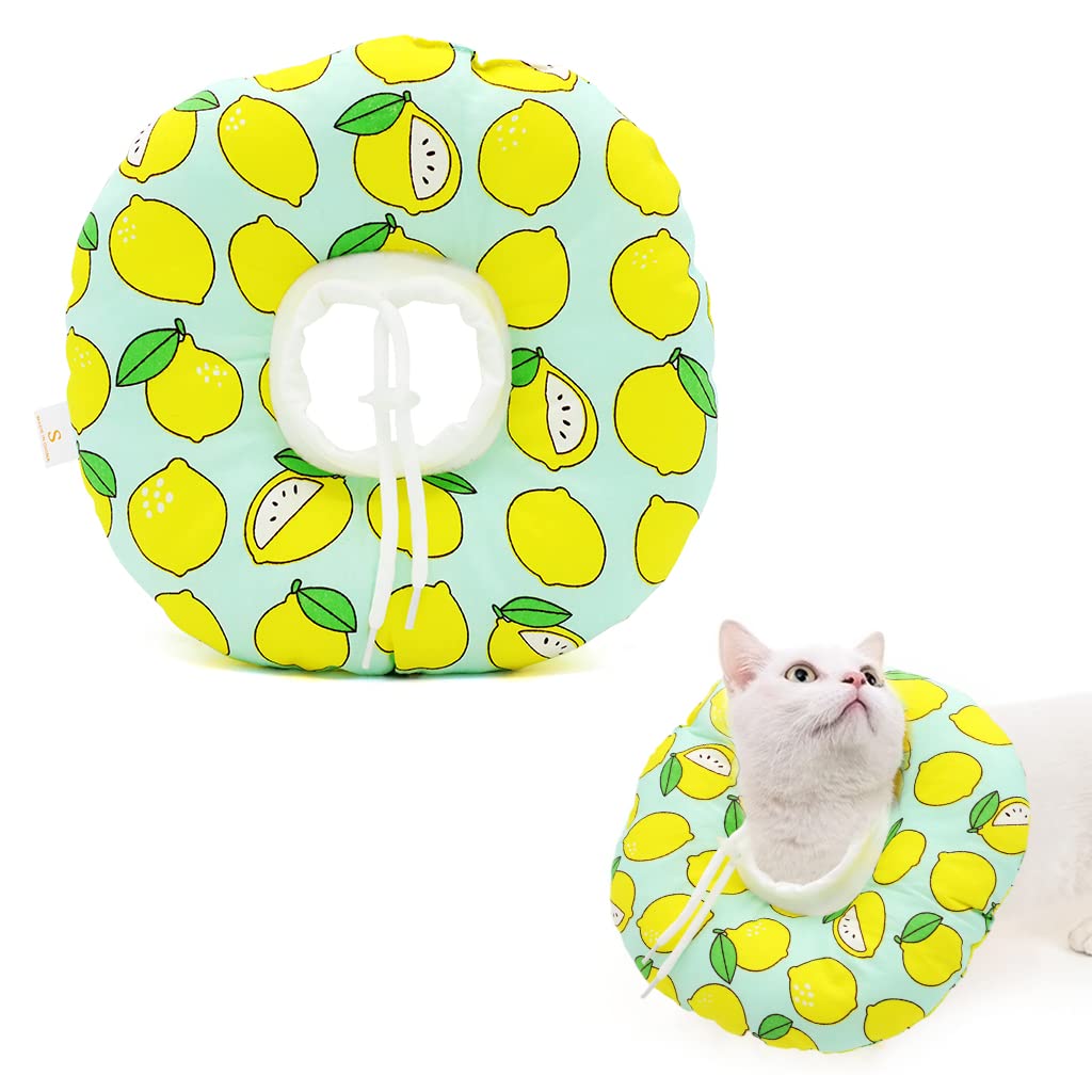 Qpets Cat Cone Collar for Surgery Recovery featuring Adjustable 12–22 cm Neck Size | Soft PP Cotton Machine Washable Design