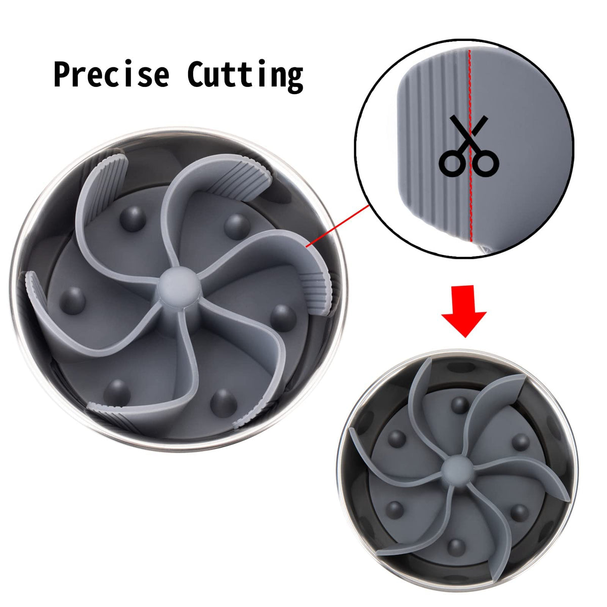 Qpets Dog Slow Feeder Insert for Any Bowl with 7 in Multi Spiral Design | Food Grade Silicone