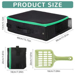 Qpets Portable Cat Litter Box for Travel with Foldable Design and Waste Shovel 40x30x13cm