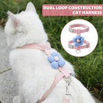 Qpets Cat Harness with Leash Set for Outdoor Walking featuring Quick Release Buckle 120cm Leash | Escape-Proof Kitten Travel Use