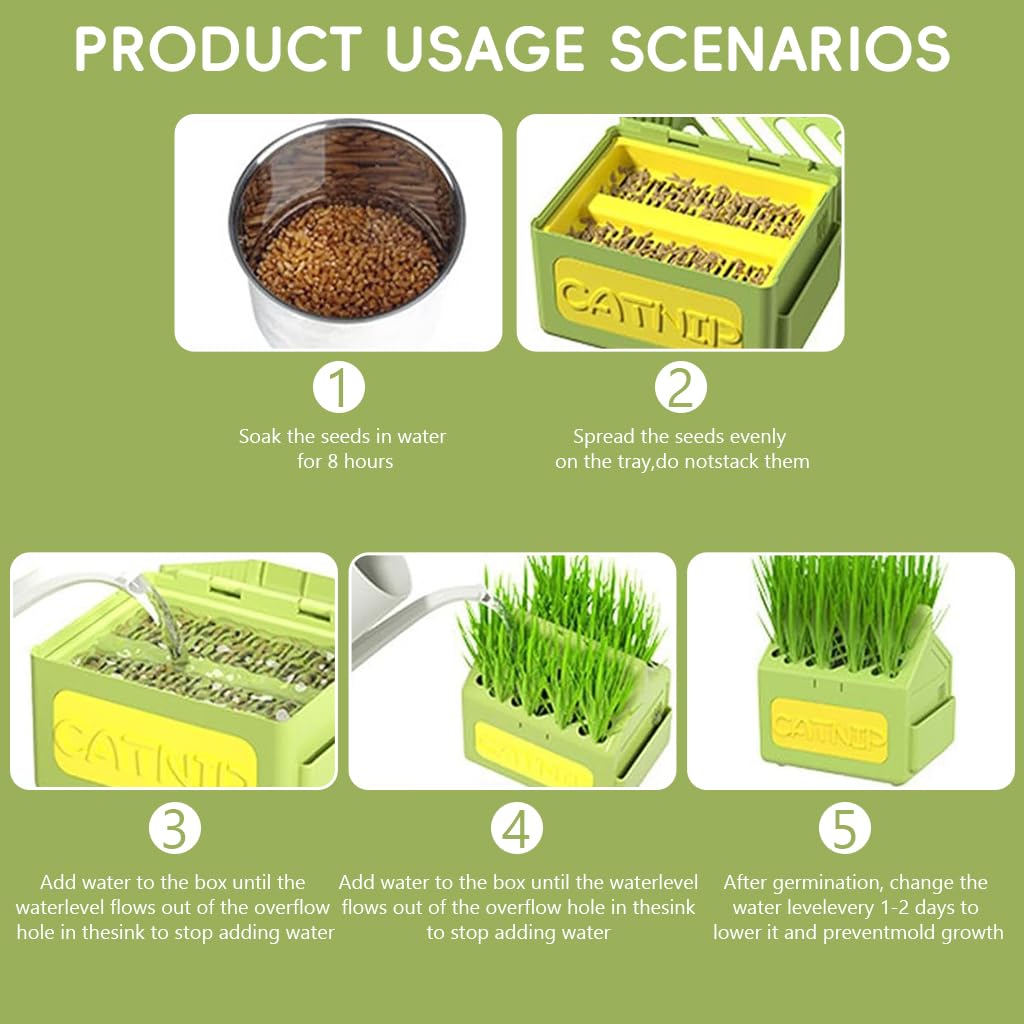 Qpets Cat Grass Planting Box for Catnip Featuring Cartoon Milk Box Design 12x9x12cm 2pcs