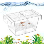 Qpets Aquarium Fish Breeding Box for Fry and Isolation with 6 Suction Cups Acrylic 20.5x9.5x9.9cm