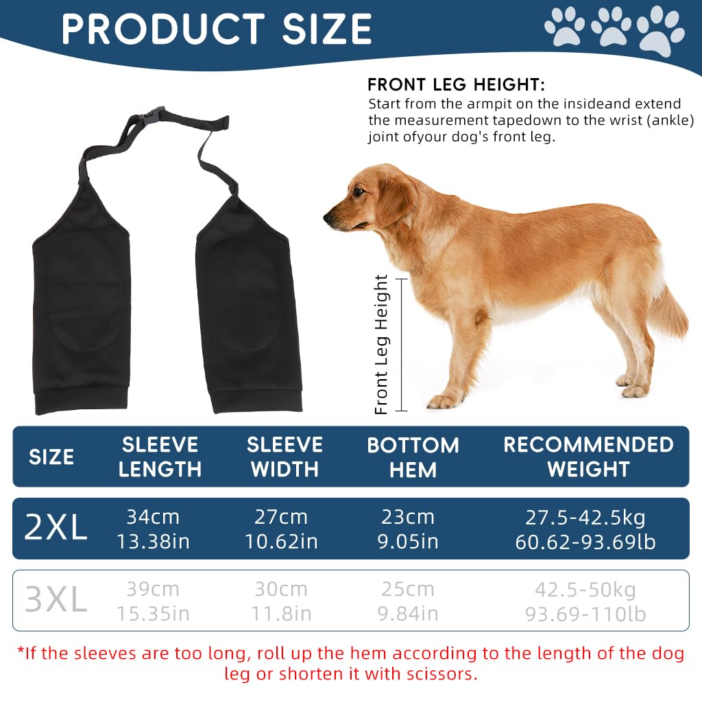 Qpets Dog Leg Brace for Injury Recovery with Quick Release Stretchy Belt and Breathable Pads | 27.5–42.5kg 2XL