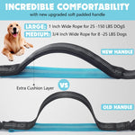 Qpets® Waist Dog Leash 2 in 1 Walking Running Dog Leash with Quick Release Waist Bag Adjustable Size Design Dual Handle Dog Leash Dog Lead Night Walking Reflective Safety Dog Leash