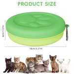 Qpets Portable Pet Food Bowl for Travel with 14cm Seal Lid & Carabiner, Green | Cats and Dogs